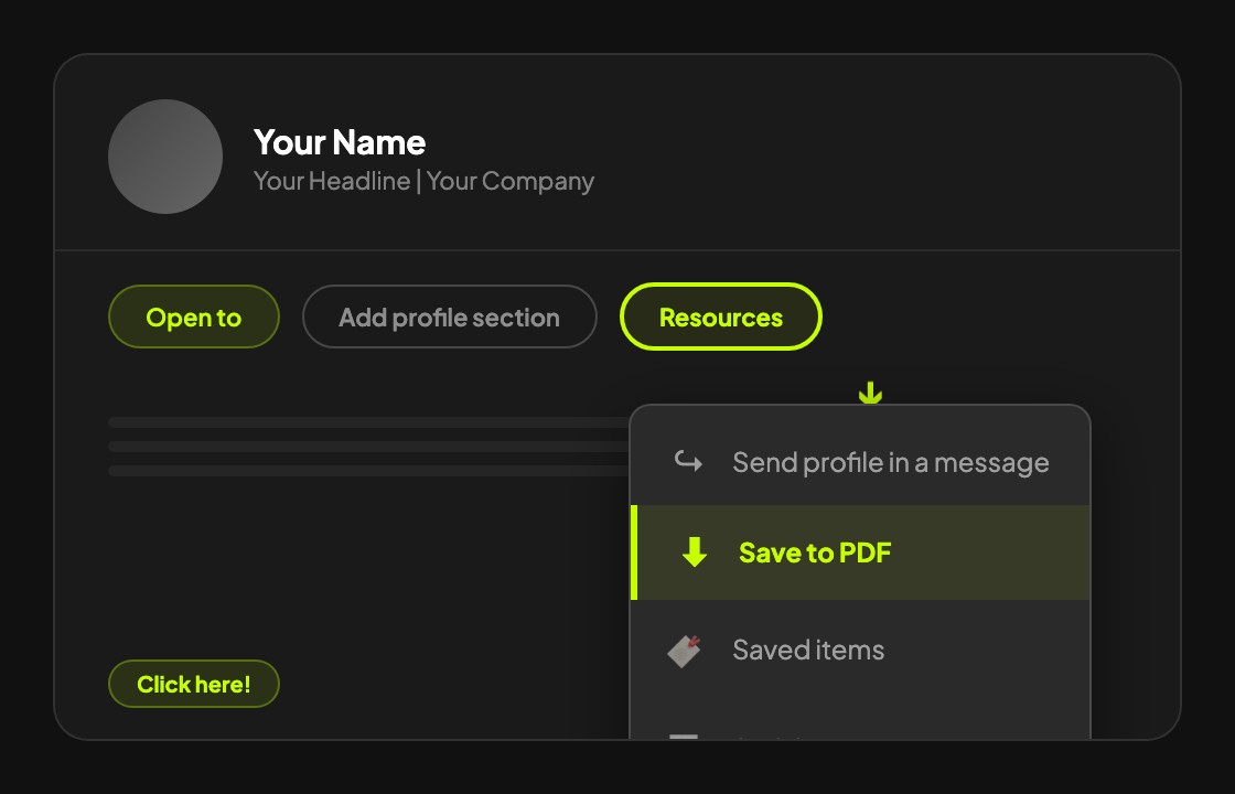 How to save your LinkedIn profile as PDF